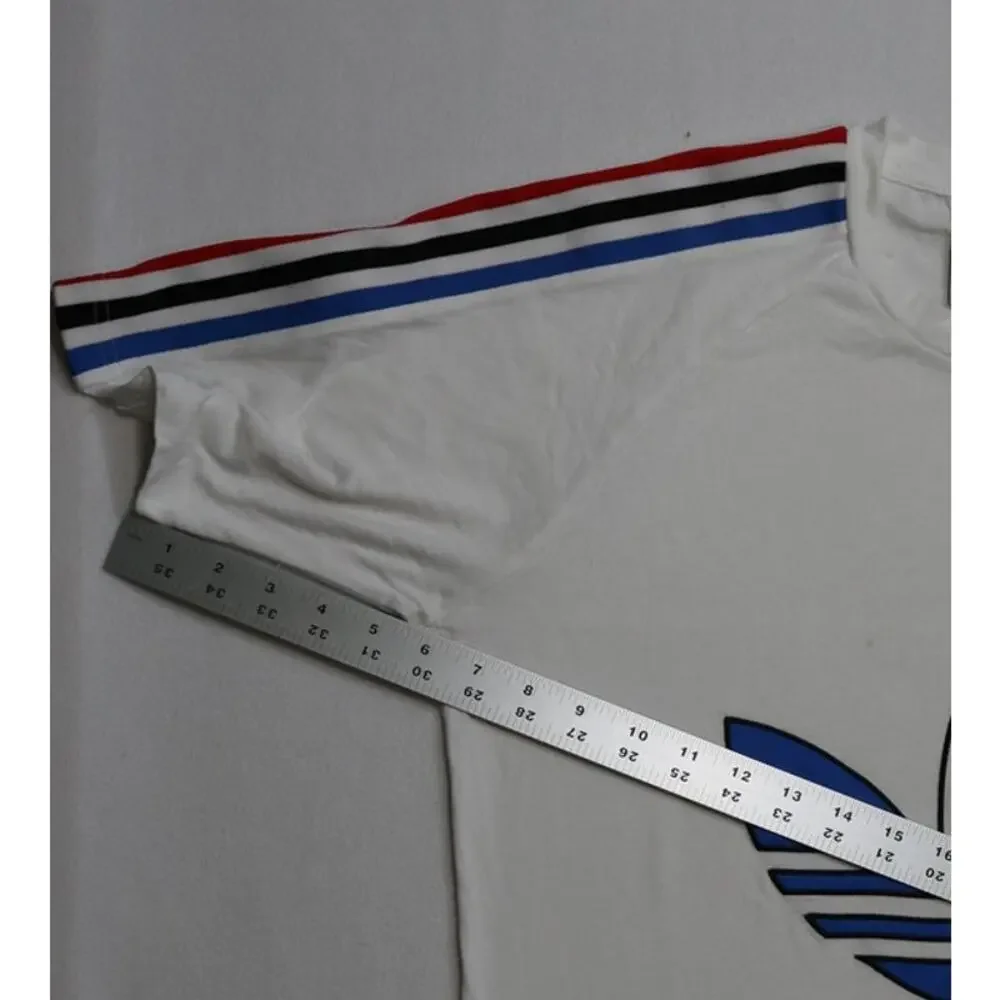 Adidas Originals Tricolor Trefoil Graphic T-Shirt White Men's Size Medium